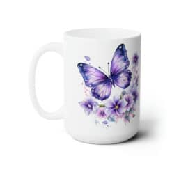 Purple Butterflies 15oz Mug - Left