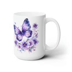 Purple Butterflies 15oz Mug - Right