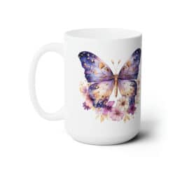 Purple and Gold Butterflies 15oz Mug - Left
