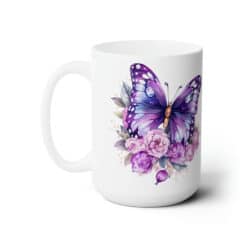 Purple and Pink Butterflies 15oz Mug - Left