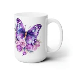 Purple and Pink Butterflies 15oz Mug - Right