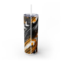 Race Mom Yellow and Black Abstract 20oz Tumbler - Back