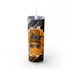 Race Mom Yellow and Black Abstract 20oz Tumbler - Front