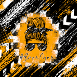 Race Mom Yellow and Black Abstract 20oz Tumbler - Render