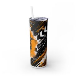 Race Mom Yellow and Black Abstract 20oz Tumbler - Right