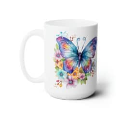 Rainbow Butterflies 15oz Mug - Left