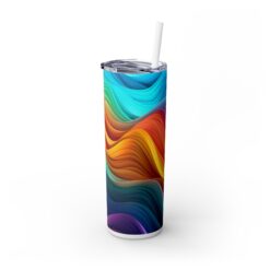 Rainbow Wave Abstract 20oz Tumbler - Left