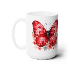 Red Butterflies 15oz Mug - Left