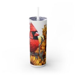 Red Cardinal Among Sunflowers 20oz Tumbler - Front