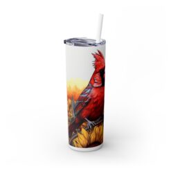 Red Cardinal Among Sunflowers 20oz Tumbler - Left