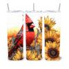 Red Cardinal Among Sunflowers 20oz Tumbler - Lifestyle
