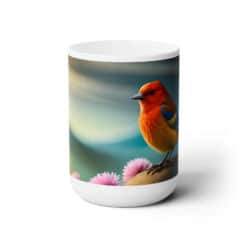 Red Spring Bird 15oz Mug - Center