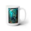 Sea Horse #2 Stained Glass Abstract 15oz Mug - Right