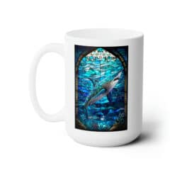 Shark #1 Stained Glass Abstract 15oz Mug - Left