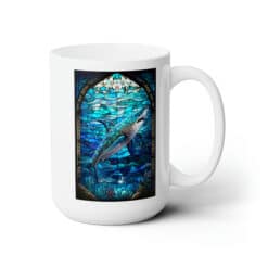 Shark #1 Stained Glass Abstract 15oz Mug - Right