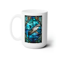 Shark #2 Stained Glass Abstract 15oz Mug - Left
