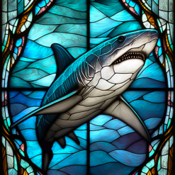 Shark #2 Stained Glass Abstract 15oz Mug - Render