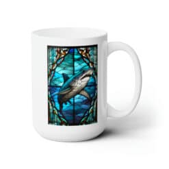 Shark #2 Stained Glass Abstract 15oz Mug - Right