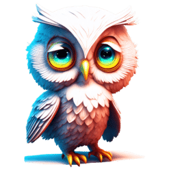 Sleepy White Owl 15oz Mug - Image