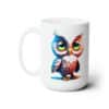 Sleepy White Owl 15oz Mug - Left