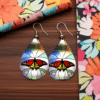 Stained Glass Monarch Butterfly Teardrop Earrings - Lifestyle