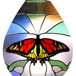Stained Glass Monarch Butterfly Teardrop Earrings - Render