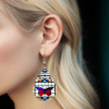 Stained Glass Purple and Red Butterfly Teardrop Earrings - Lifestyle