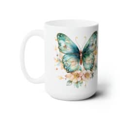 Teal Butterflies 15oz Mug - Left