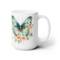 Teal Butterflies 15oz Mug - Right
