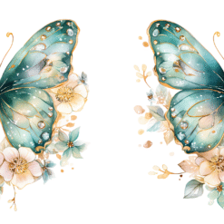 Teal Butterflies 15oz Mug - Wrap