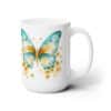 Teal and Gold Butterflies 15oz Mug - Right