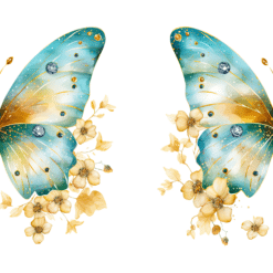 Teal and Gold Butterflies 15oz Mug - Wrap