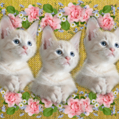 White Cats with Pink Flowers 20oz Tumbler - Render