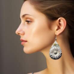 White Daisy Teardrop Earrings - Lifestyle