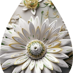 White Daisy Teardrop Earrings - Render