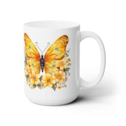 Yellow Butterflies 15oz Mug - Right