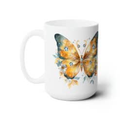 Yellow and Black Butterflies 15oz Mug - Left