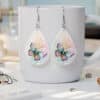 Butterfly Watercolour Floral Teardrop Earrings #5 - Lifestyle