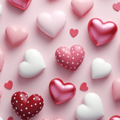 Cute 3D Pink and White Hearts 20oz Tumbler - Render