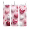 Cute 3D Pink and White Hearts 20oz Tumbler - Lifestyle