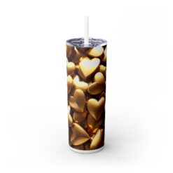 3D Gold Hearts 20oz Tumbler - Front