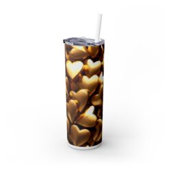 3D Gold Hearts 20oz Tumbler - Left