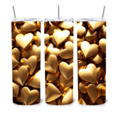 3D Gold Hearts 20oz Tumbler - Lifestyle