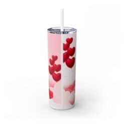 3D Gold Love with Red and Pink Hearts 20oz Tumbler - Back