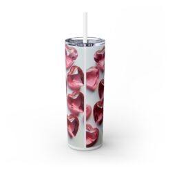 3D Pink Crystal Hearts with Whitespace 20oz Tumbler - Back