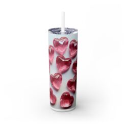 3D Pink Crystal Hearts with Whitespace 20oz Tumbler - Front