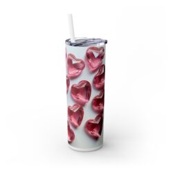 3D Pink Crystal Hearts with Whitespace 20oz Tumbler - Right