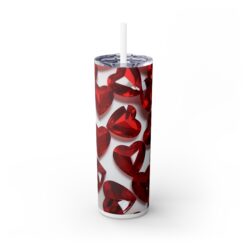 3D Red Crystal Hearts with Whitespace 20oz Tumbler - Front