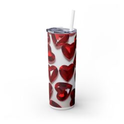 3D Red Crystal Hearts with Whitespace 20oz Tumbler - Left