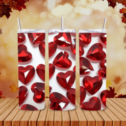 3D Red Crystal Hearts with Whitespace 20oz Tumbler - Lifestyle